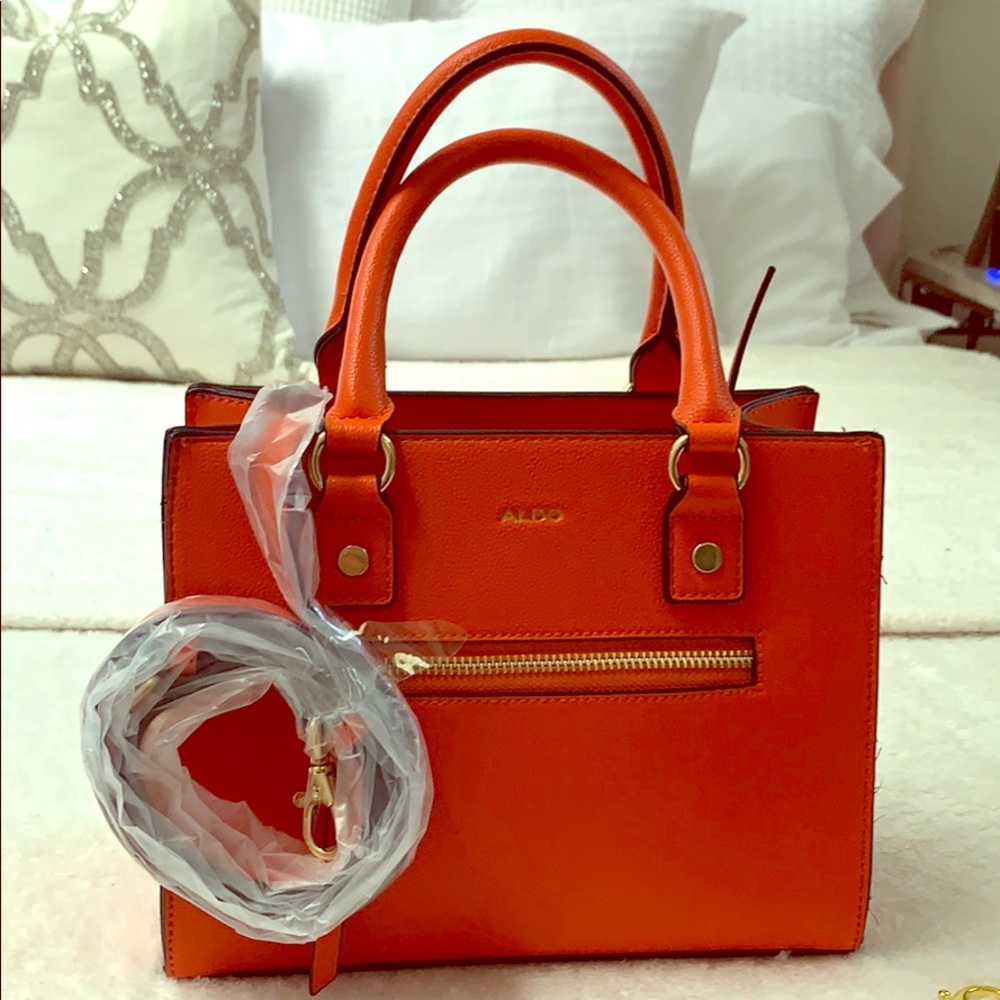 Aldo mandarine color mini tote crossbody New!